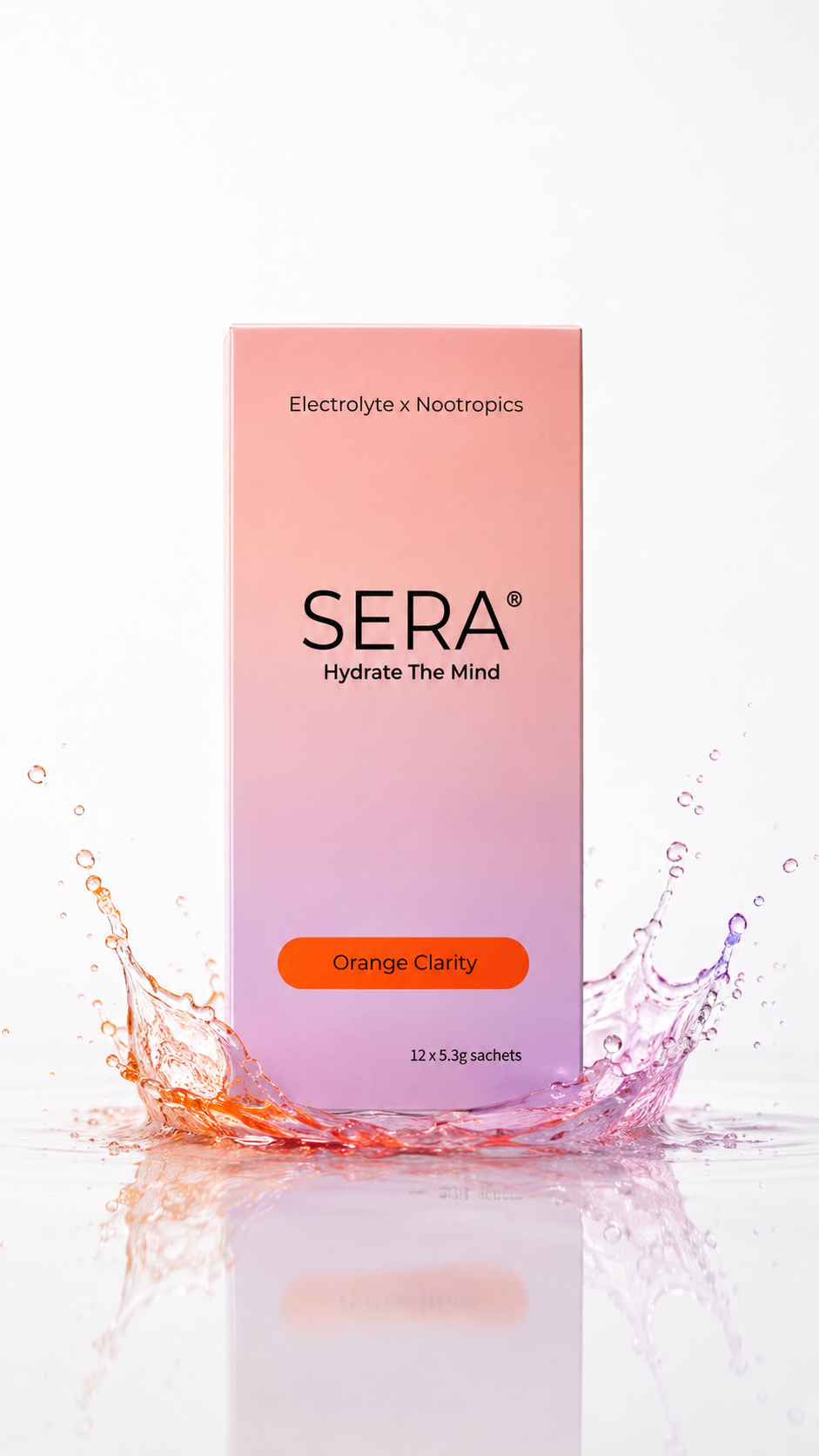 SERA Orange Clarity trial pack, 12 electrolyte and nootropic sachets