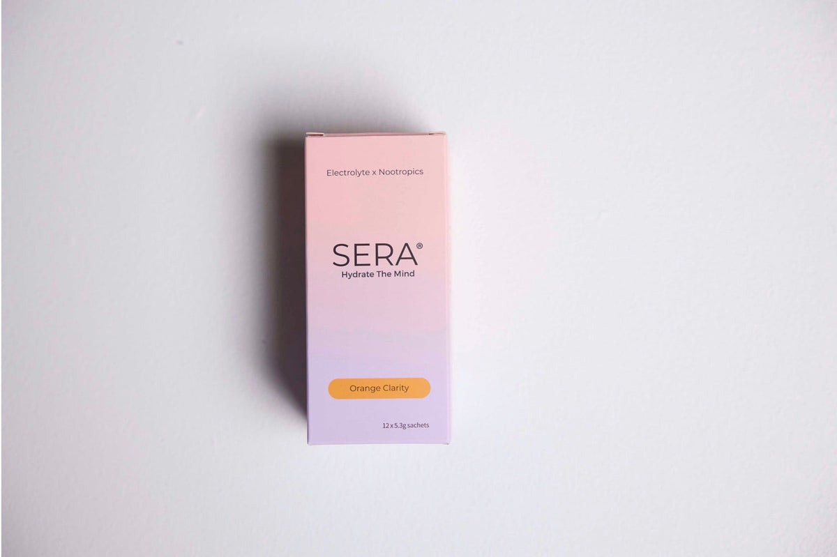 SERA Orange Clarity Trial Pack: 12 Electrolyte + Nootropic Sachets (No Caffeine)