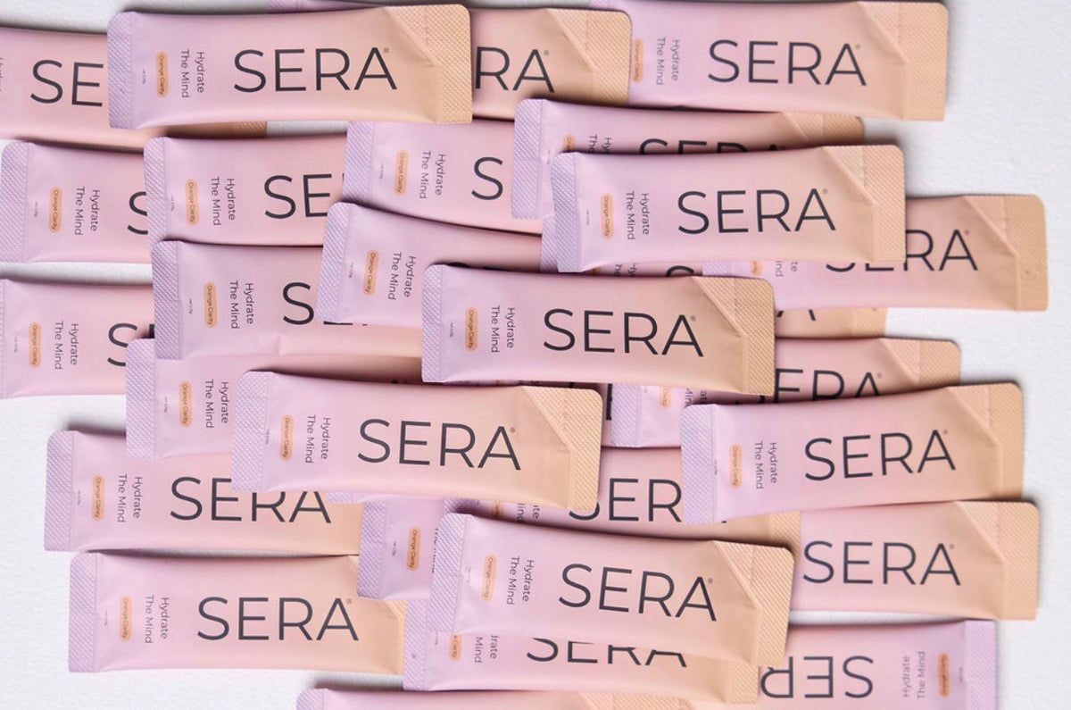 SERA Orange Clarity Trial Pack: 12 Electrolyte + Nootropic Sachets (No Caffeine)